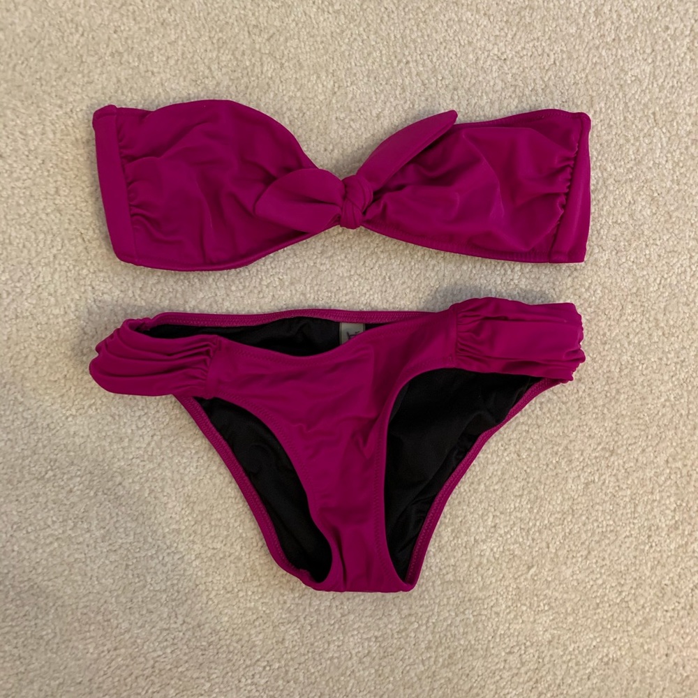 Victoria’s Secret Bandeau Magenta Top and bottom